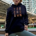 thumbnail image 2 of Touchdown, Football Lover Merch Gift, Navy Blue Hooded Sweatshirt or Hoodie, Medium, 2 of 5