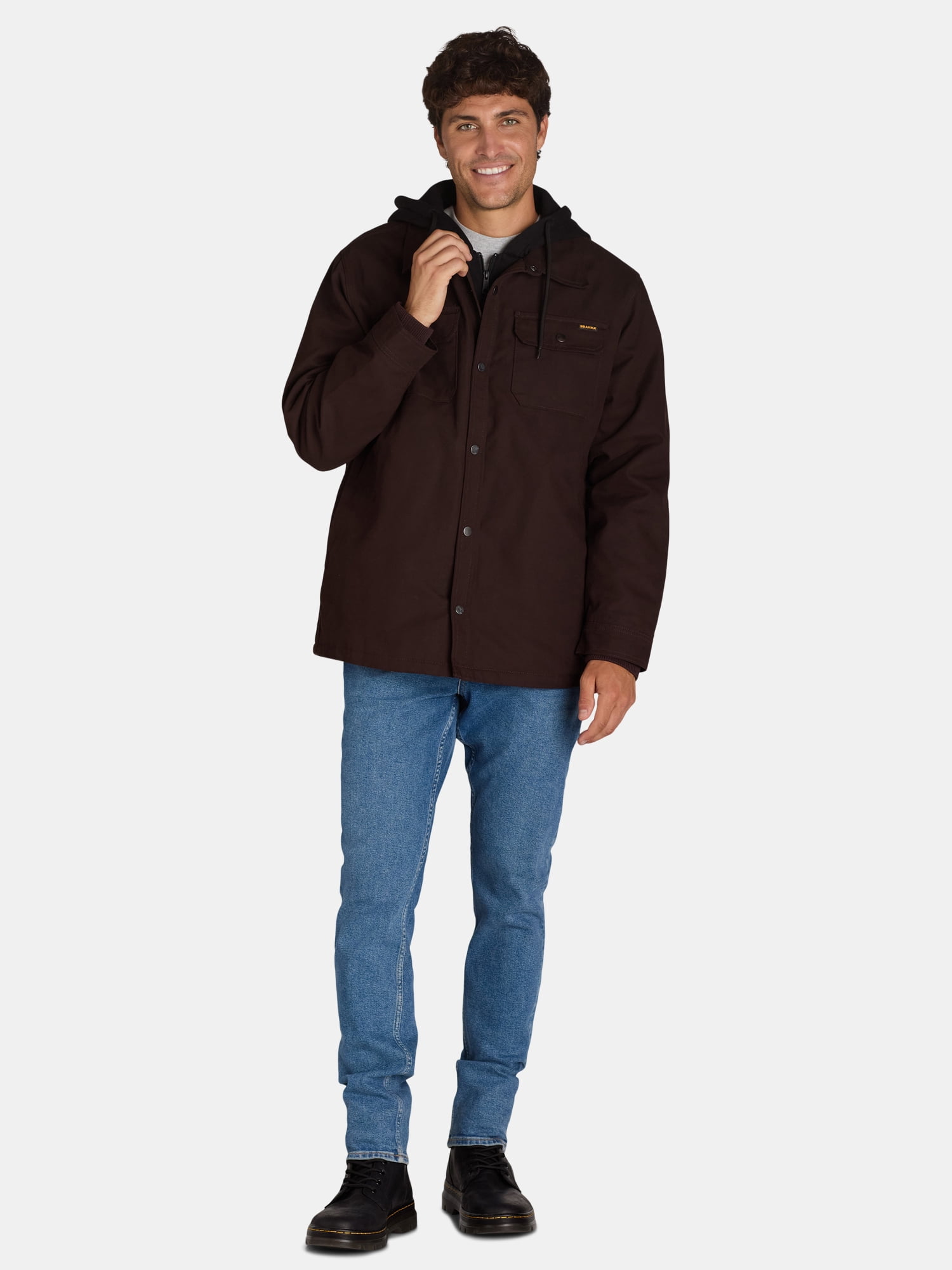 Brahma Men's Shirt Jacket with Hood, Sizes S-3XL