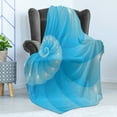 thumbnail image 4 of Snail Soft Flannel Fleece Throw Blanket, Spiral Helix of Growth Depth of Ocean Nautical Seashell Underwater Elements, Cozy Plush for Indoor and Outdoor Use, 50" x 70", Sky Blue and Aqua, by Ambesonne, 4 of 5