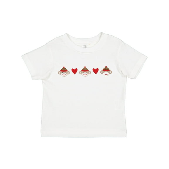 Inktastic Sock Monkey Heart Border Boys or Girls Toddler T-Shirt