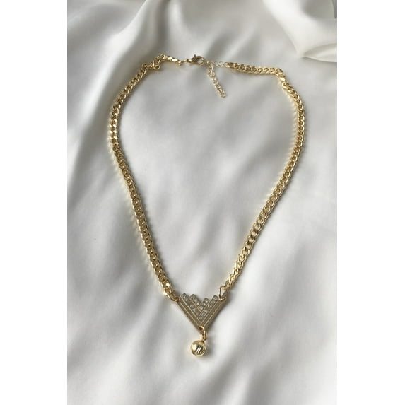 Triangle Pendant Gold Chain Necklace