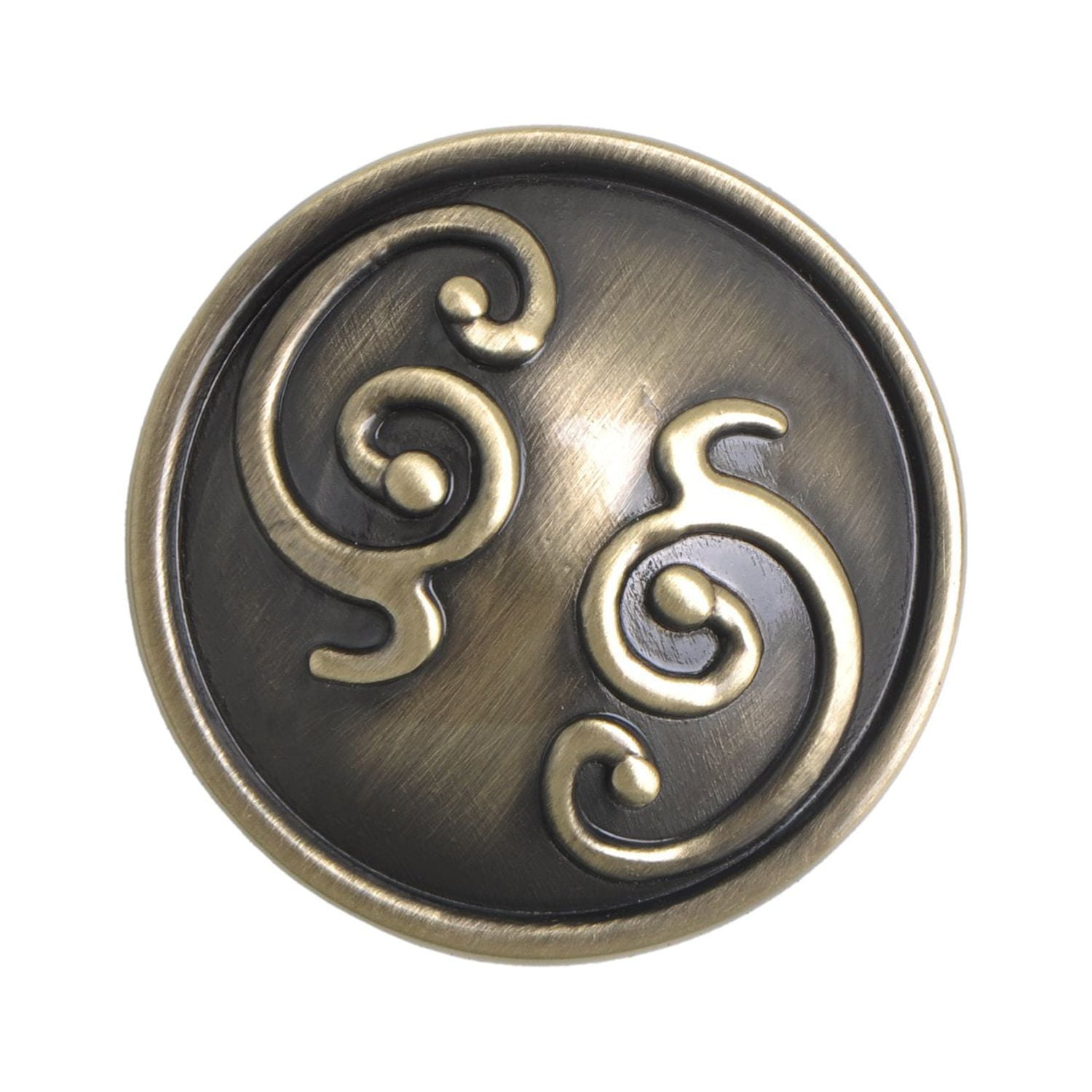 Utopia Alley 25pcs Roma Cabinet Ring Pull Knob - Decorative Cabinet Drop Pull Knobs for Cabinets and Drawers - Vintage Cabinet Hardware with Hand Finished Antique Brass - Metal Drawer Pull Knobs 1.3"