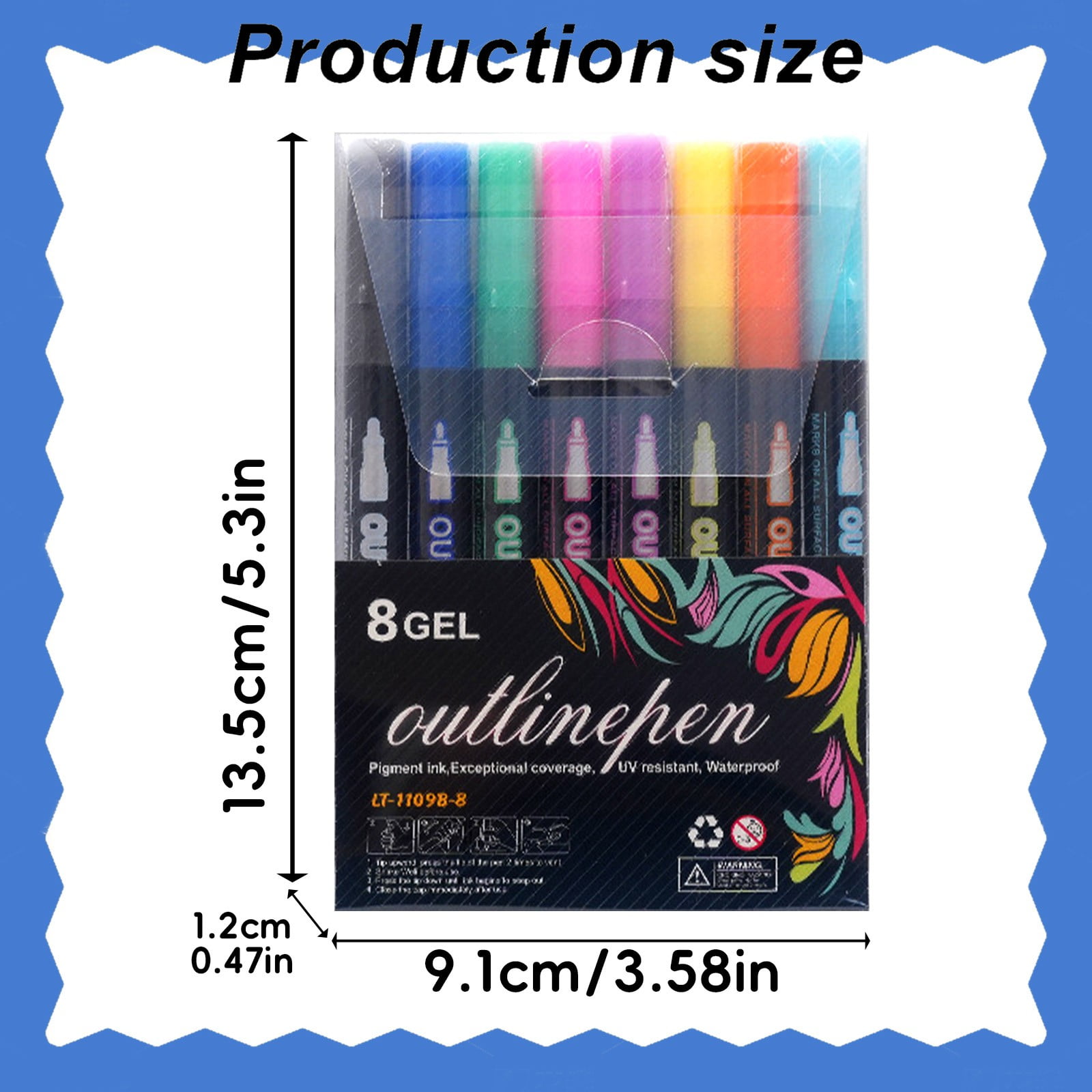 Office Supplies,Double Line Outline Markers 8/48 Colors Squiggles Outline Marker Pen Set Outline Metallic Markers Glitter Writing Drawing Pens For Birthday Greeting Card 10ml