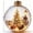 Clear Winter Bauble - Golden Pine Tree & Street Lamp, variant on romoty Christmas Tree Ball Ornament, 3.15x3.15 Inch Clear Bauble with European Snow Town & Phone Booth for Tree Mantel Decor