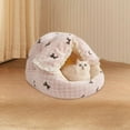 thumbnail image 1 of Cama para Gatos Cama para Gatos Cubierta de Cueva Suave con Cortina de Puerta, Cama Redonda para Mascotas con Capucha de Felpa para Conejitos, hámster Rosa, 1 of 8