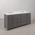 thumbnail image 2 of Water Creation Madison 72" Solid Hardwood Double Bathroom Vanity in Gray/Chrome, 2 of 7