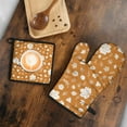 thumbnail image 5 of Autumn Fall Leaves Pattern Kitchen Oven Mitt and Pot Holder Sets 2 Pcs for Baking, Cooking and Grilling, Heat Resistant Up To 392 °F, 5 of 7
