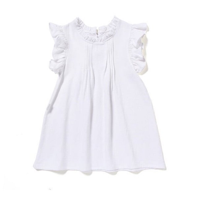 Robes de Princesse Unies pour Tout-Petites Filles, Douces, à Volants, Col Ras du Cou, Sans Manches, Robe d'Été, Vêtements Décontractés