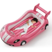 Inflatable Kids Bed, Toddler Travel Bed with Sides, for Camping, Traveling, Hotel, or Home Use, Hand Pump Included (Pink)