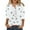 White, variant on Herrnalise Women's Fashion Printed T-shirt 3/4 Sleeves Blouse Round Neck Buttons Casual Tops Black M