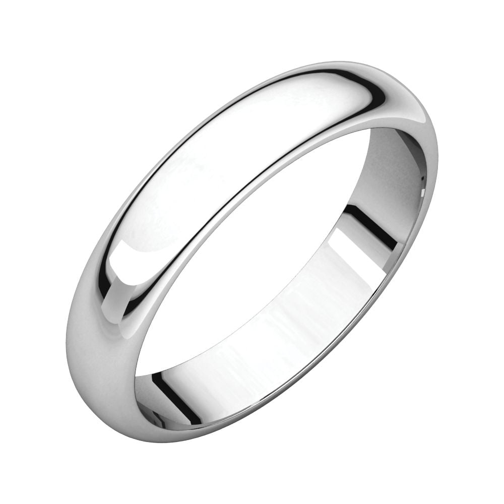 925 Sterling Silver 4mm Half Round Wedding Band Size 10.5 for Women