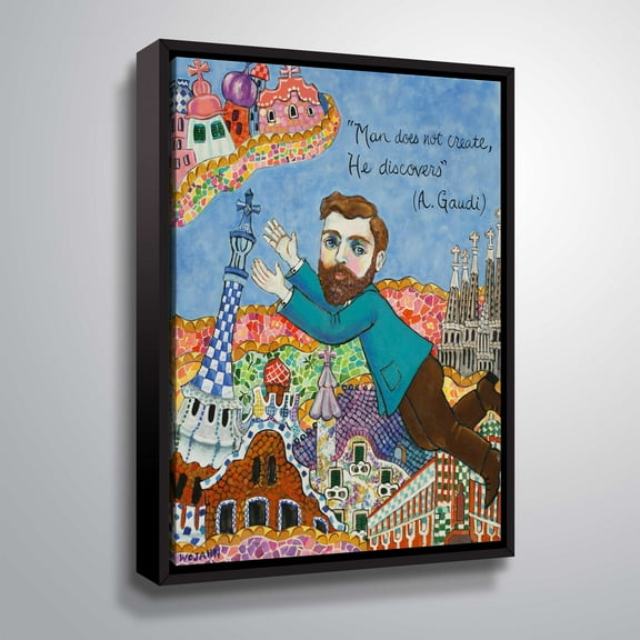 ArtWall Gaudi Barselona, Gallery Wrapped Floater-framed Canvas by Holly Wojahn