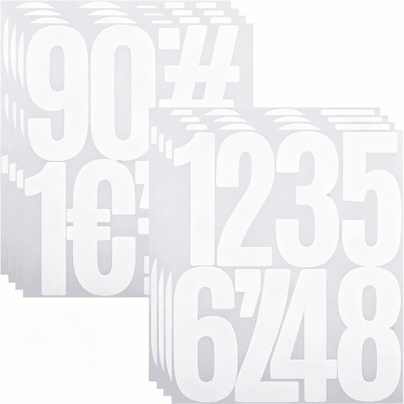 CCOCC 5 Inch Vinyl Number Stickers,Self-Adhesive Large Numbers 0-9 Sticker for Mailbox,House Nummber,Inventory Classification and Marks,8 Sheets White