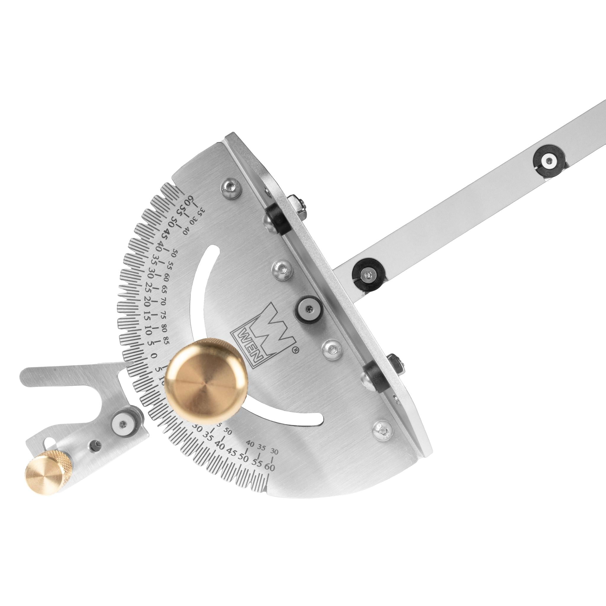WEN Steel and Brass Premium Miter Gauge, 27 Angle Stops for Table Saws, Router Tables, Band Saws, and Woodworking Tools (WA1401)