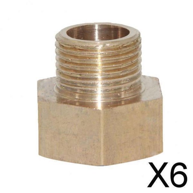 6x Latón de Púas Doble Extremo a Tubo de Manguera Tubería de Agua Junta de Conector de Instalación de Tuberías 6 piezas