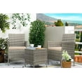 thumbnail image 2 of Lacoo Three Pieces Outdoor Conversation Set Patio Set with Table(Grey and Beige), 2 of 4