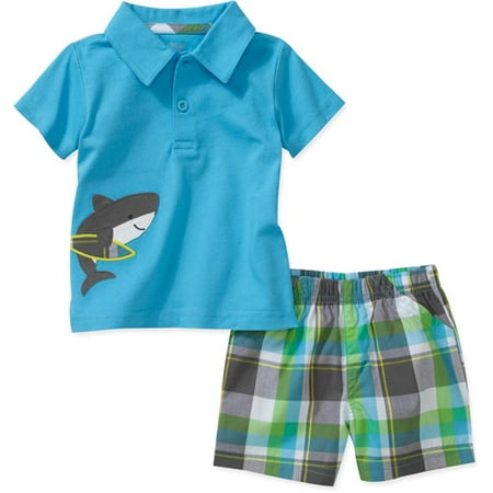 Child of Mine by Carters Newborn Boys' 2 Piece Shark Polo and Short Set