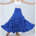 thumbnail image 3 of Flamenco Paso Doble Ballroom Smooth Dancing Skirts for Women Sale Blue, 3 of 4