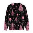 thumbnail image 6 of WTOBBY Christmas Themed Women's Knit Sweater Top, Long Sleeve Round Neck Printed Pullover, Casual Holiday Fashion Wear for Seasonal Outfits,Black M, 6 of 6