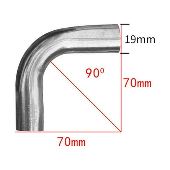 90 Degree Exhaust Tube, Stainless Steel Exhaust Pipe, Polished Mandrel Bend Exhaust Tubing,Universal 90 Degree Bend Elbow,Silver DIY Exhaust Intake Pipe