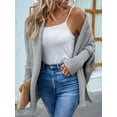 thumbnail image 5 of Women'S Cardigan Sweaters Oversized Chunky Knit Slouchy Wrap Batwing Open Front Outwear Coat Gray XL, 5 of 8