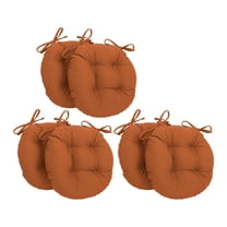 Blazing Needles 916X16RD-T-6CH-TW-SP 16 in. Solid Twill Round Tufted Chair Cushions, Spice - Set of 6