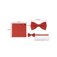thumbnail image 5 of INSPIRE CHIC Men's Solid Color Necktie Pre-Tied Bow Tie and Pocket Square Set Ties for Wedding Business Red One Size, 5 of 7