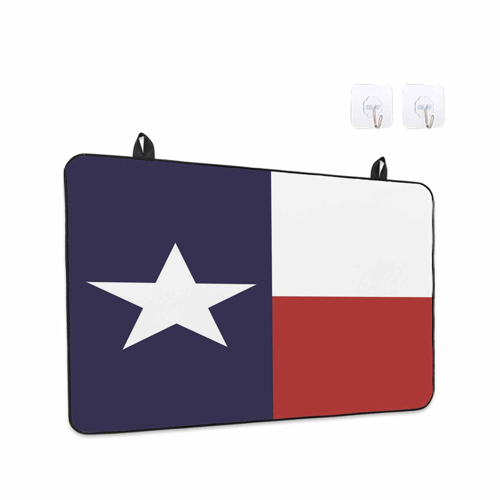 Blue Red White Texas Flag with Star,Stove Top Cover for Electric Stove,Heat-proof & Non Slip Glass Top Stove Cover Protector,Minimalistic Geometric Stripe Kitchen Flat Cooktop Rubber Mat 24x21 Inches