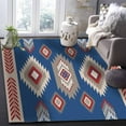thumbnail image 5 of Boho Area Rug 5'x8' Southwestern Native Geometric Boho Blue and Red Washable Area Rugs Non Shedding Floor Carpet Rubber Backing Non-Slip Indoor Mats for Living Room Bedroom Kitchen, 5 of 8