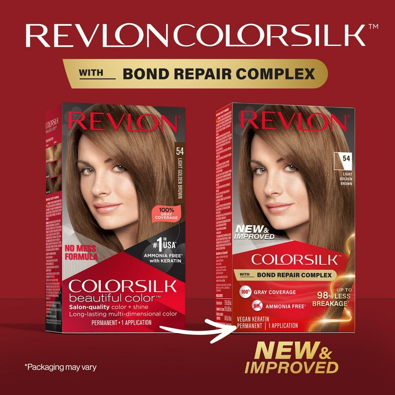Revlon ColorSilk Permanent Hair Color, Bond Repair Complex, 54