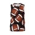 thumbnail image 2 of Easygdp Brown Football On Black Men's Mesh Basketball Jersey Quick Drying Sleeveless Shirts Fitted Muscle Tank Tops Sport Round Neck T-Shirt - Medium, 2 of 9
