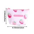 thumbnail image 4 of Vjnyvs Mini PU Coin Purse Pouch Cute Strawberry Mini Wallet Zipper Wallets Coin Purse Pouch Storage Key Bag for Credit Card ID Card Lipstick, 4 of 7