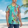 thumbnail image 5 of Balery Cartoon Map Of Europe Print Men's Hawaiian Shirts Short Sleeve Beach Shirt Relaxed Fit Vacation Button Down Shirts-Medium, 5 of 9