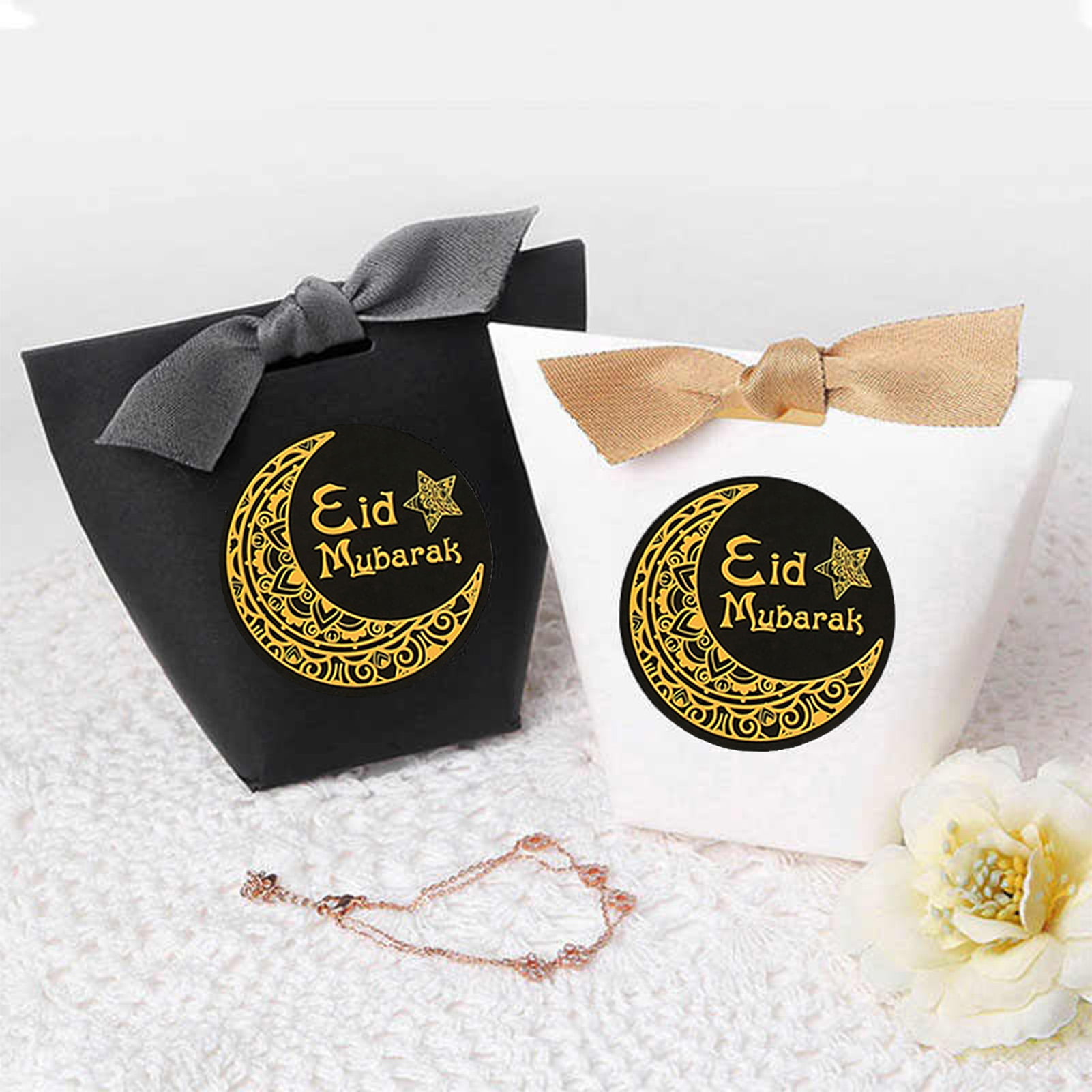 40/60/120PCS Eid Mubarak Seal Sticker Ramadan Kareem Party Candy Box Lable Decor 