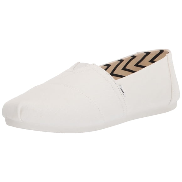 Alpargata para mujer TOMS blanca de algodón reciclado sin cordones