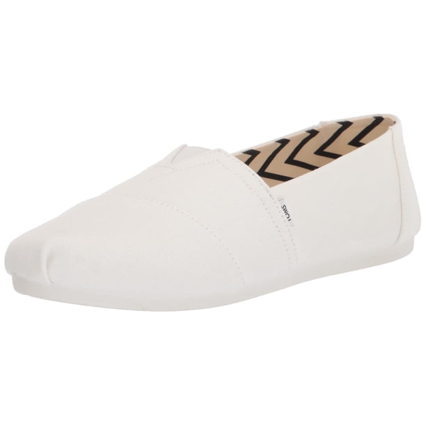 Alpargata para mujer TOMS blanca de algodón reciclado sin cordones