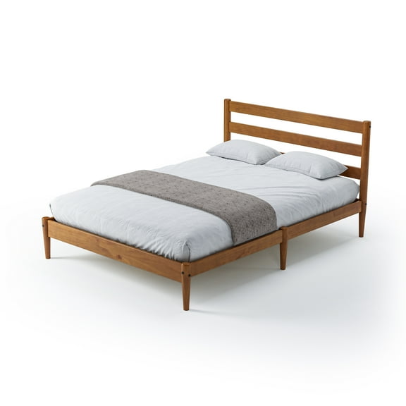 Camaflexi Mid-Century Full Size Platform Bed - Castanho Finish