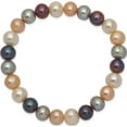 thumbnail image 2 of Fashion 8-9mm Fw Cultured White/Platinum/Peach/Black Pearl Stretch Bracelet Made In Canada qh4649, 2 of 5