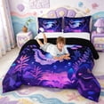 thumbnail image 3 of Manfei Aquatic Axolotl Full Size Comforter Sets,Watercolor Ocean Animal Bedding Comforter Set,Black Reversible,3 Pieces,1 Comforter and 2 Pillowcases, 3 of 7