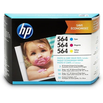 cyan magenta hp ink yellow paper yield 564xl cartridge sheets inch 4x6 cartridges 5x7