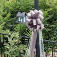 thumbnail image 4 of Large Silver Pull Bows with Long Tulle Tails - 9" Wide, Set of 6, Christmas, NYE, Wedding Pew Bows, Aisle Decor, Anniversary, Reception, Birthday, Fundraiser, School Dance, Graduation, 4 of 8