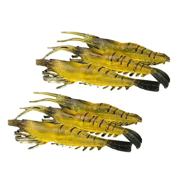 Soidarity 6 uds cebo en forma de camarón atractivo reutilizable Trolling Tackle cebos práctico pesca agua salada agua dulce lago corriente Pescar