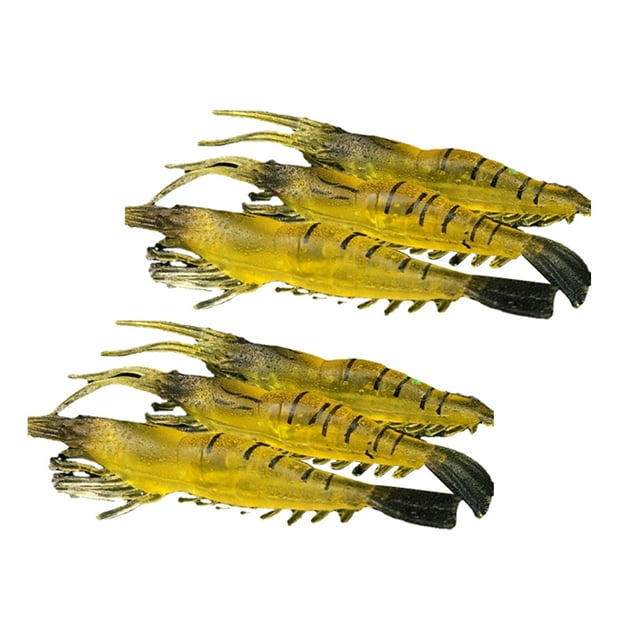 Advancent 6 uds. Cebo en forma de camarón, cebos de arrastre reutilizables, vivo, útil, práctico, señuelo de pesca, pulpo, calamar, lago de Pescar