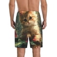 thumbnail image 5 of Cauagu Cute Kitten Water Lilies Print Pajama Bottoms for Men Sleep Pajama Shorts Elastic Waistband Sleep Pajama Short Men's PJ Shorts -X-Large, 5 of 6
