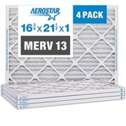Aerostar 16 3/8x21 1/2x1 MERV 13 Pleated Air Filter, AC Furnace Air Filter, 4 Pack (Actual Size: 16 1/2" x 21 1/2" x 3/4")