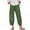#7-Green, variant on Pntutb Womens Summer Casual Loose Cotton And Linen Pocket Print Trousers Pants
