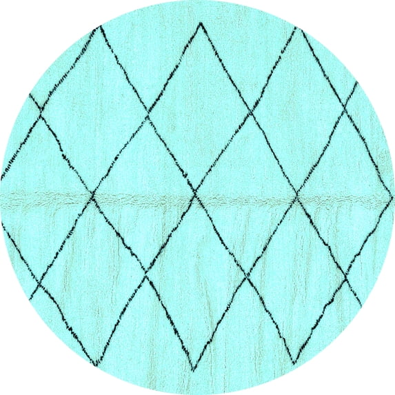Ahgly Company Indoor Round Solid Light Blue Modern Area Rugs, 3' Round