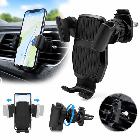 Car Phone Holder for Air Vent – Secure 360° Adjustable Mount for All Phones