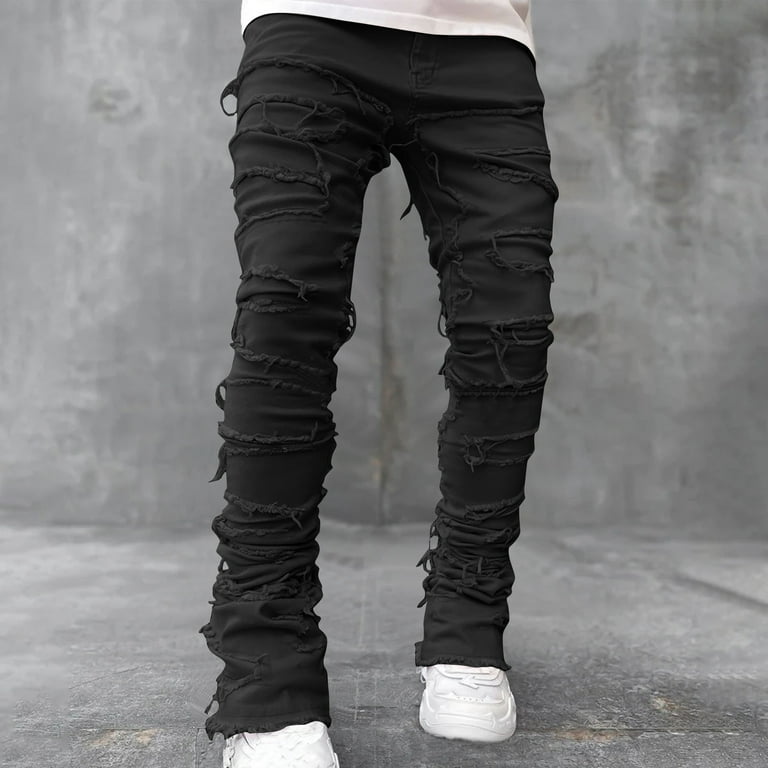 Street Solid Buttons Solid Color Denim Jeans Street Solid Buttons Solid Color Denim Jeans