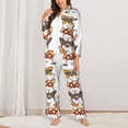 thumbnail image 2 of Fuzoiu Corgi Dog2 Print Women's Long-Sleeved Pajama,Lounge Button Down Nightwear,Womens Notch Collar Pajama Set-X-Large, 2 of 7